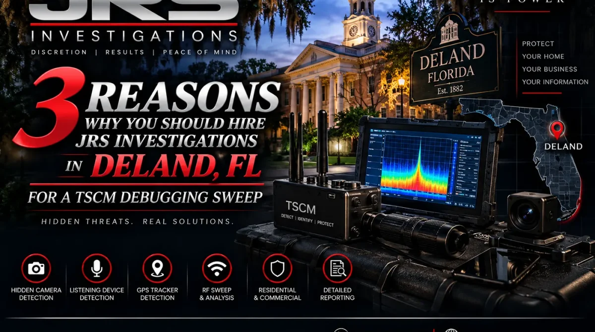 TSCM debugging and bug detection sweep in DeLand Florida by JRS Investigations