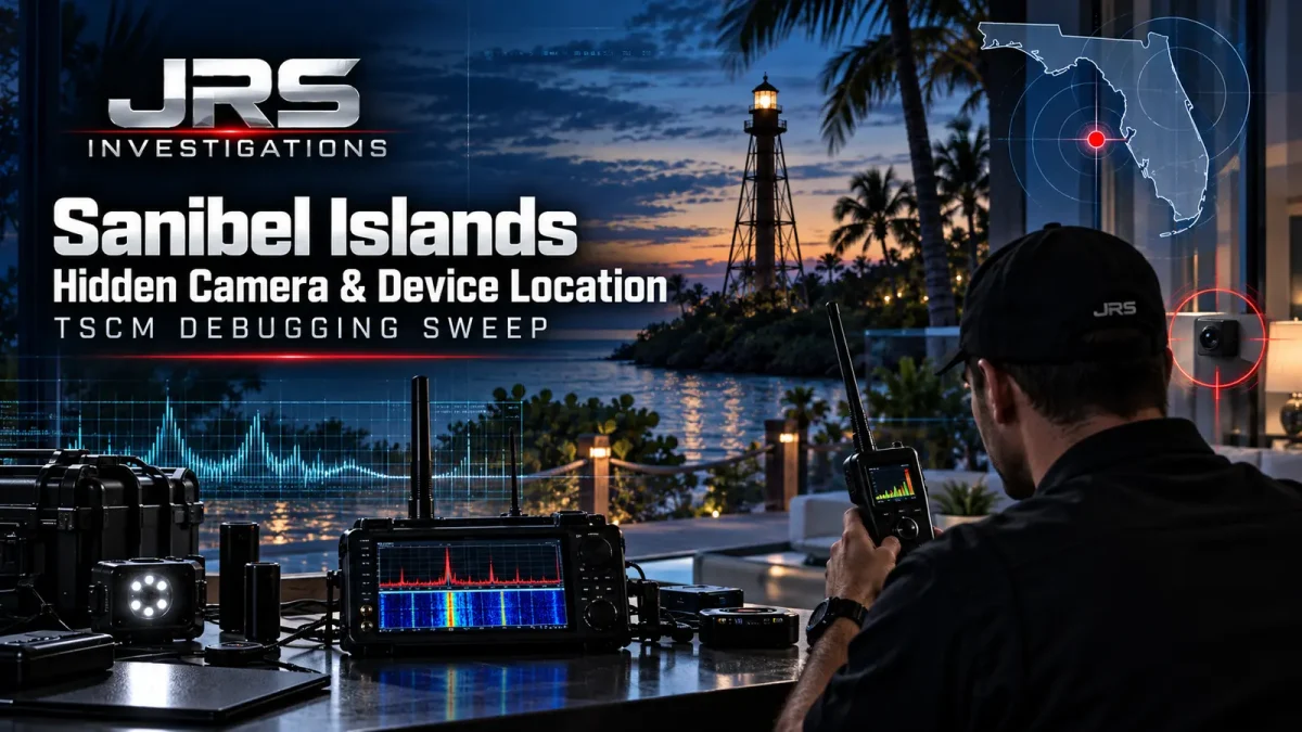 High-tech JRS Investigations TSCM bug sweep on Sanibel Island, Florida