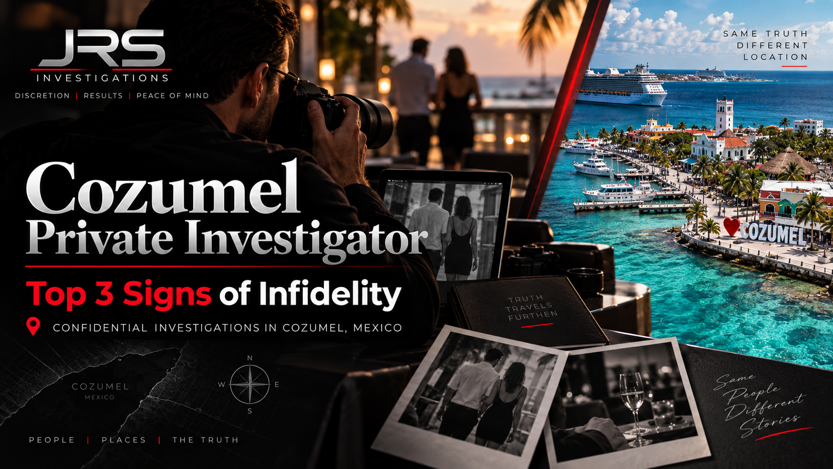Cozumel private investigator conducting discreet infidelity surveillance in Cozumel Mexico