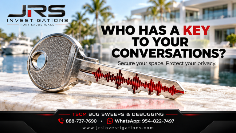 Who has a key to your conversations? Fort Lauderdale TSCM bug sweeps by JRS Investigations