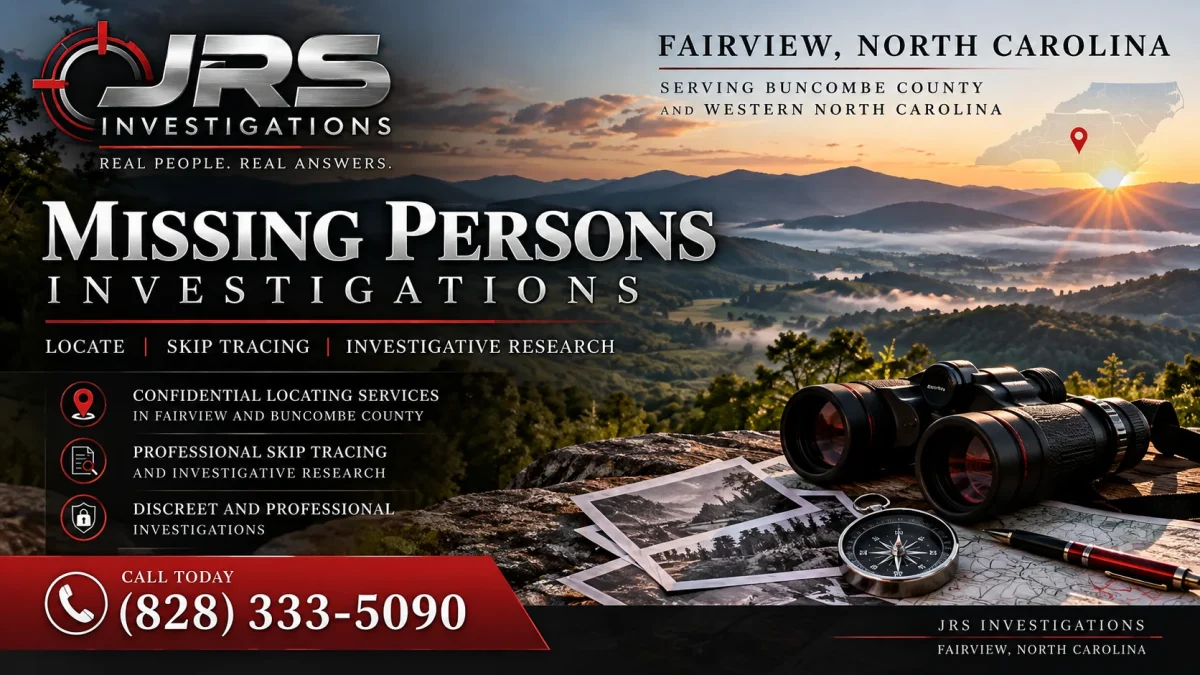 JRS Investigations missing persons and skip tracing services in Fairview, Buncombe County, North Carolina