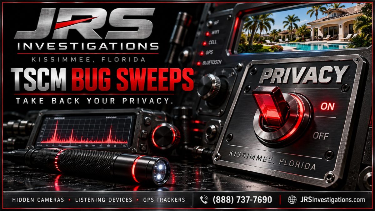 JRS Investigations Kissimmee Florida TSCM bug sweeps with privacy switch and detection equipment