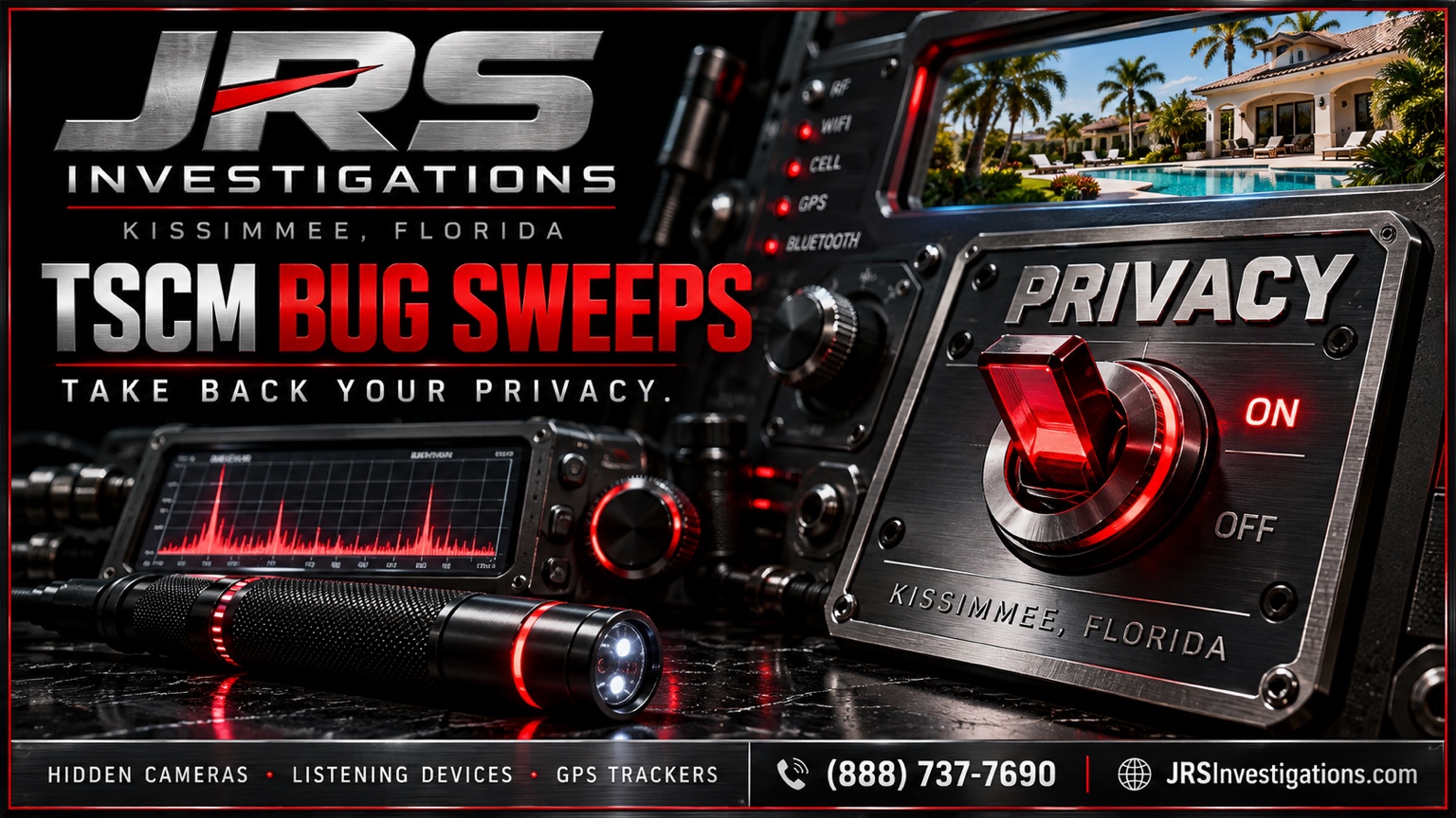 JRS Investigations Kissimmee Florida TSCM bug sweeps — take back your privacy