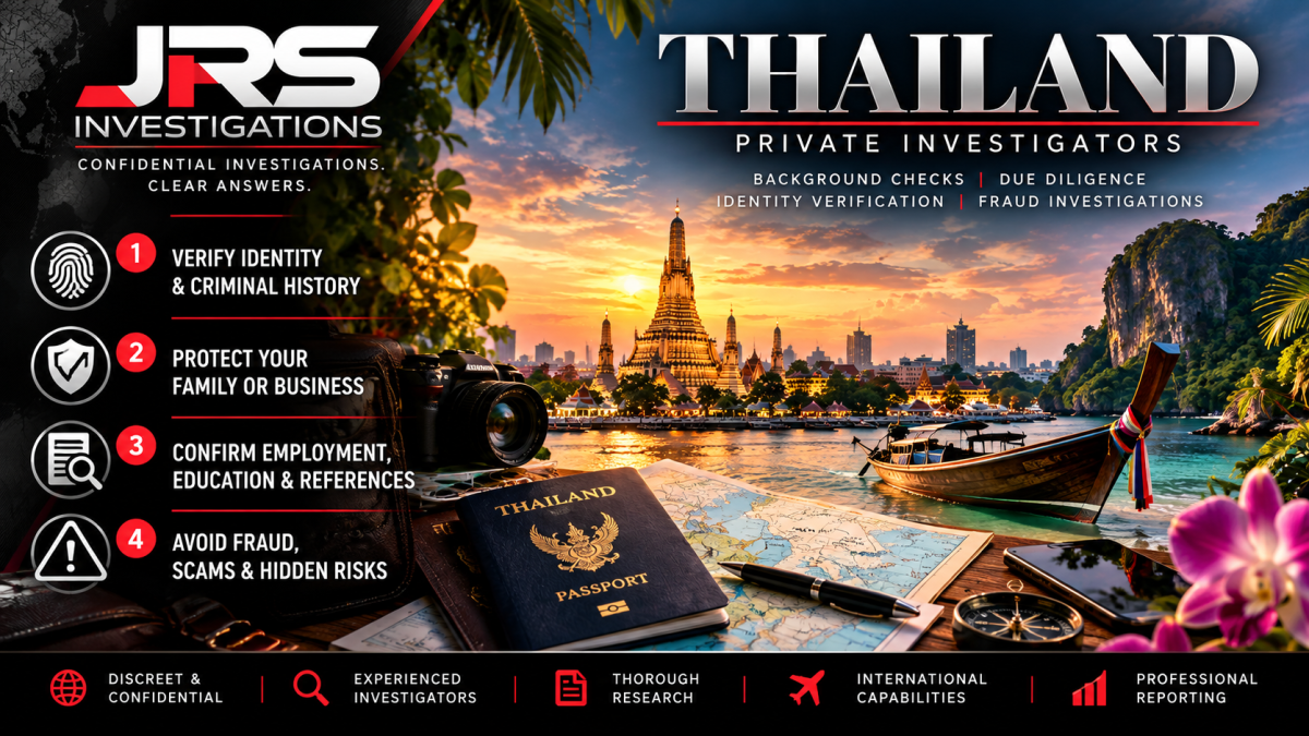 Thailand private investigator background checks and due diligence services by JRS Investigations