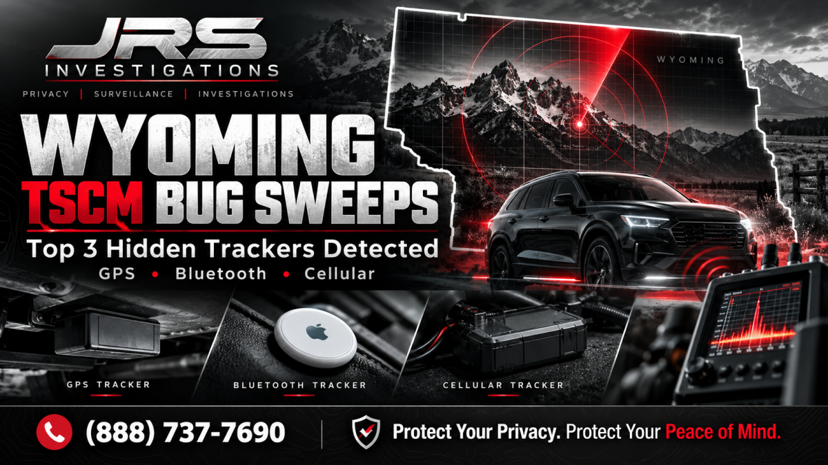 Wyoming TSCM bug sweeps detecting hidden GPS Bluetooth and cellular trackers