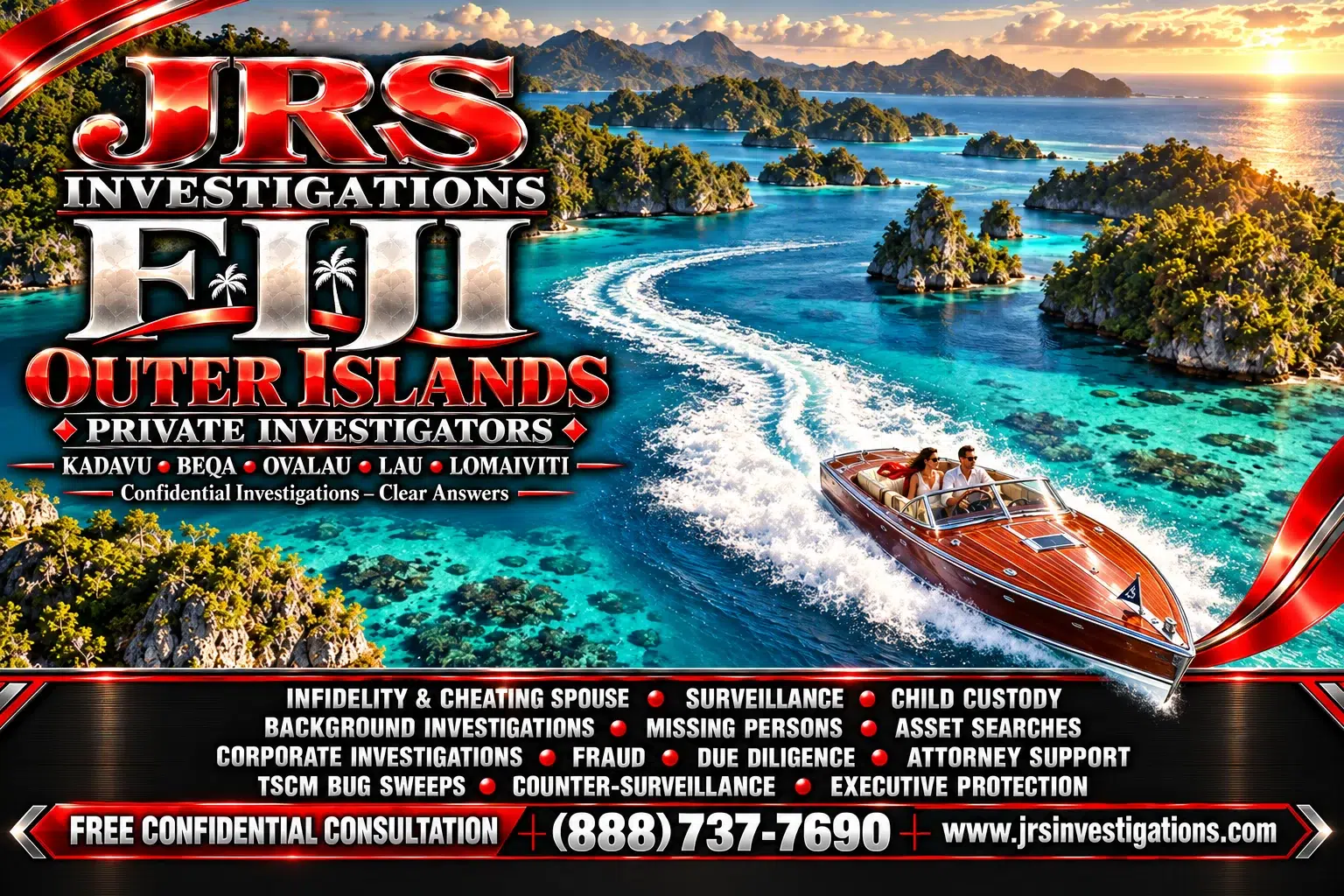 Fiji Outer Islands Private Investigators — JRS regional investigation and TSCM service artwork