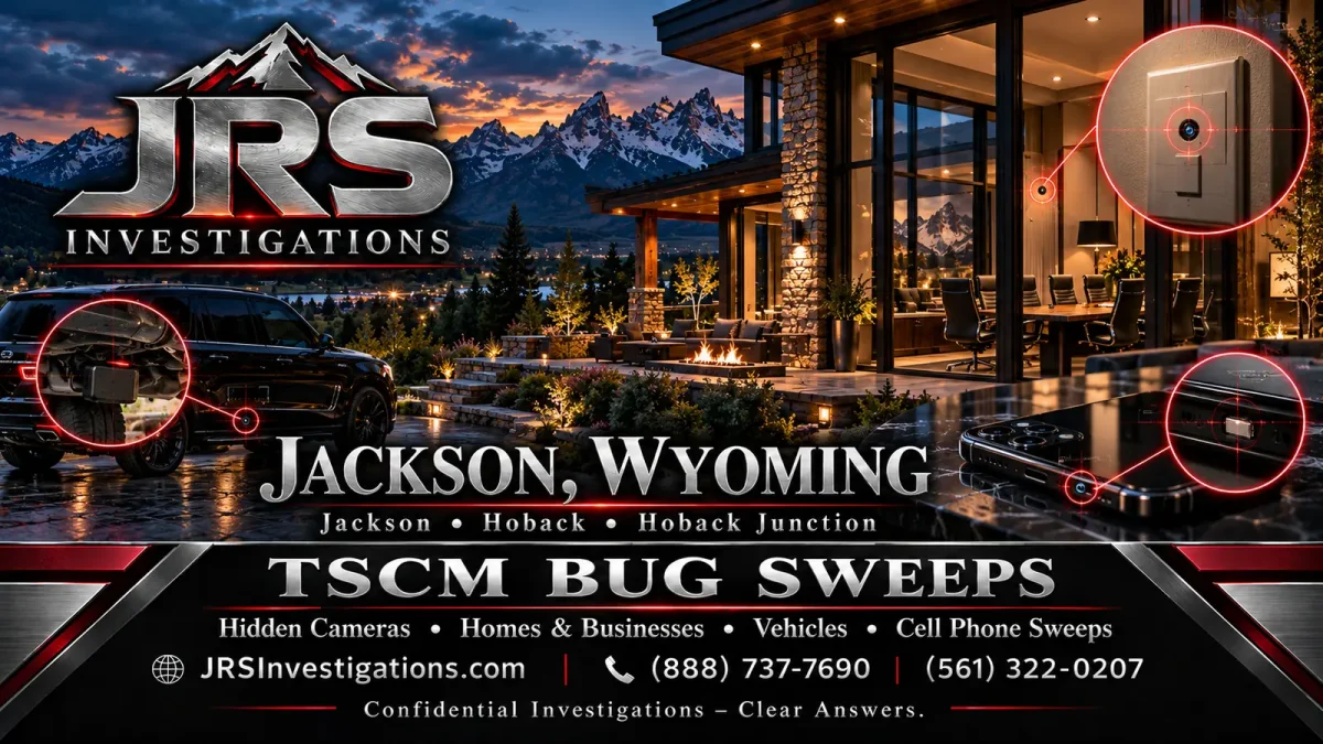 JRS Jackson Wyoming TSCM bug sweeps for homes, businesses, vehicles and cell phones; serving Hoback and Hoback Junction.