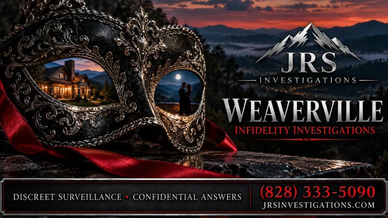 Ornate mask revealing a mountain home and a secret couple, illustrating double lives and Weaverville infidelity investigations