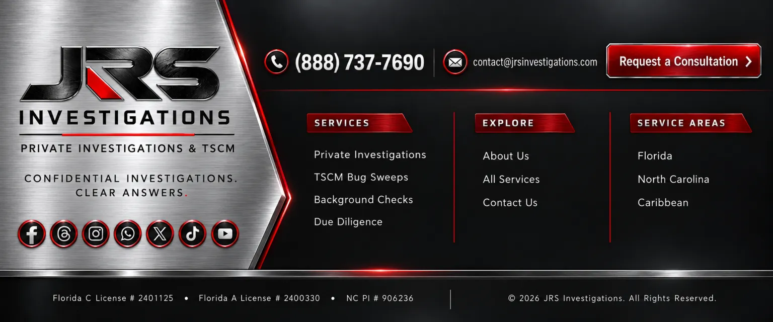 JRS Investigations — Private Investigations & TSCM. Confidential investigations. Clear answers.